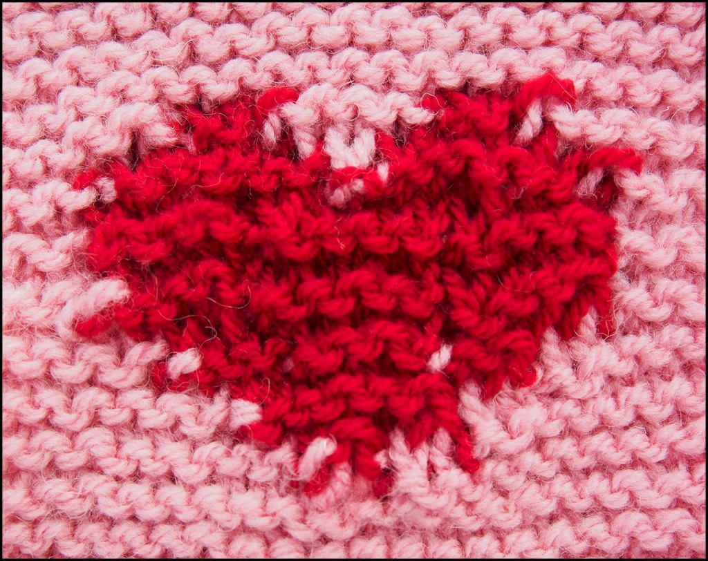 Knitted intarsia heart